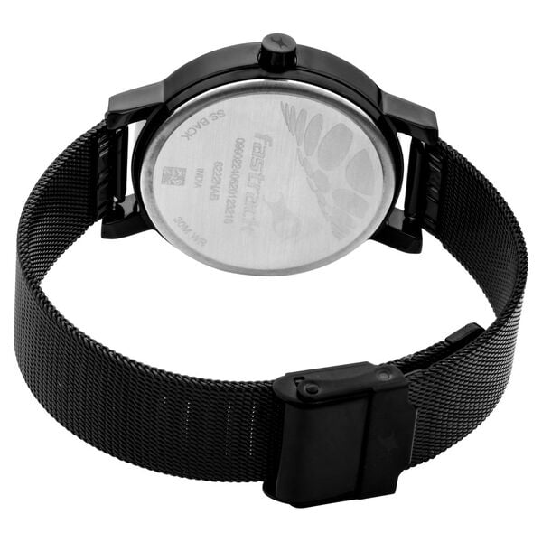 Fastrack 6222NM01 Quartz Analog Black Dial Stainless Steel Mesh Strap Women’s Watch