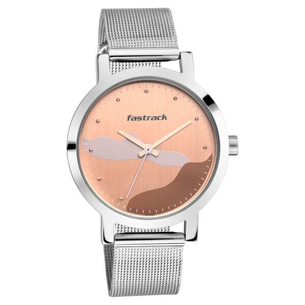 Fastrack 6222SM01 Quartz Analog Black Dial Black Stainless Steel Strap Women’s Watch