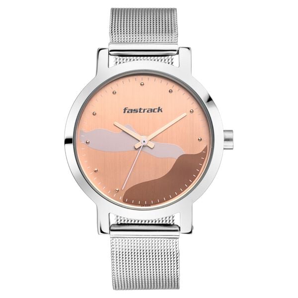 Fastrack 6222SM01 Quartz Analog Black Dial Black Stainless Steel Strap Women’s Watch