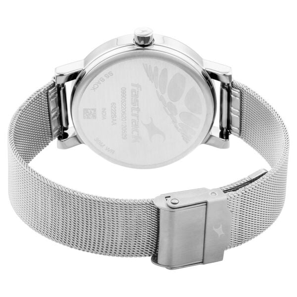 Fastrack 6222SM01 Quartz Analog Black Dial Black Stainless Steel Strap Women’s Watch
