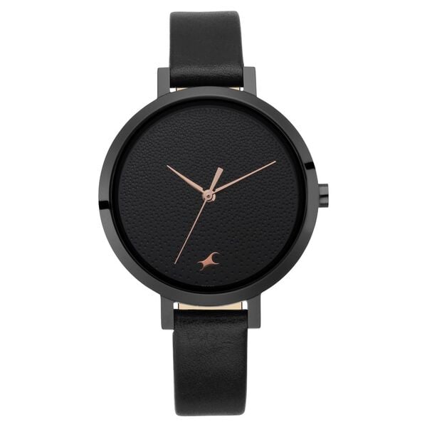 Fastrack 6230NL01 Paint Me Quartz Analog Black Dial Black Leather Strap Women’s Watch
