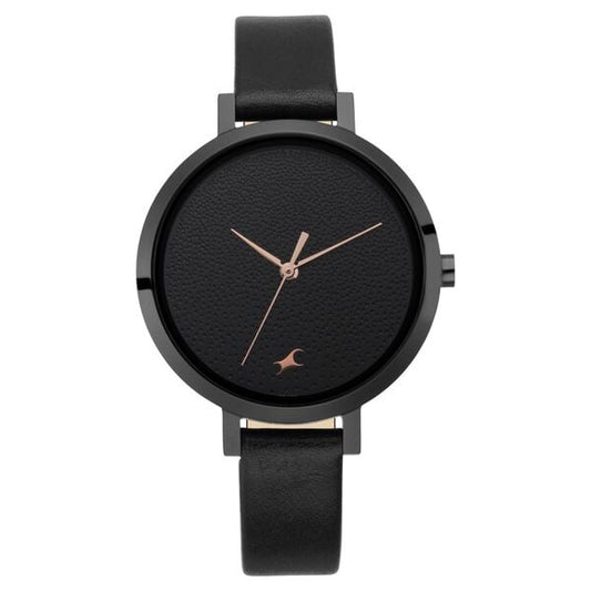 Fastrack 6230NL01 Paint Me Quartz Analog Black Dial Black Leather Strap Women’s Watch