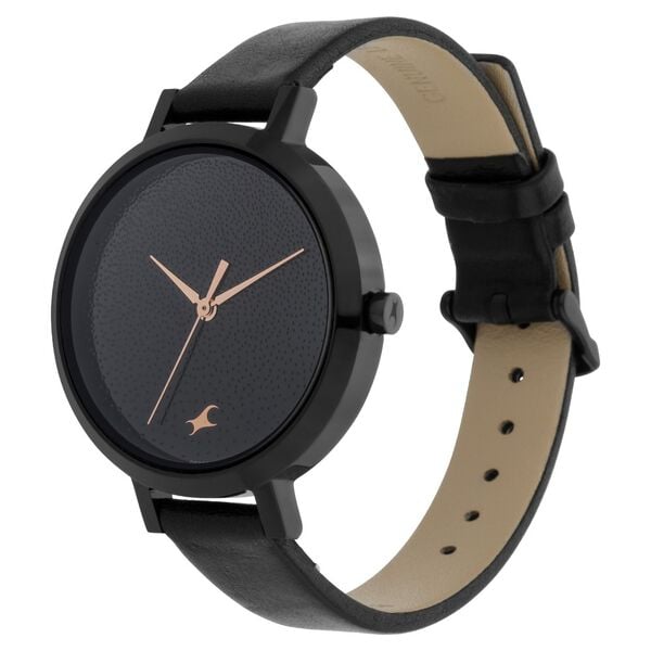 Fastrack 6230NL01 Paint Me Quartz Analog Black Dial Black Leather Strap Women’s Watch
