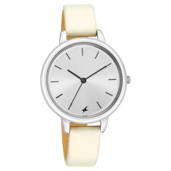 Fastrack 6234SL01 Quartz Analog Silver Dial Silver Leather Strap Women’s Watch
