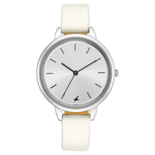 Fastrack 6234SL01 Quartz Analog Silver Dial Silver Leather Strap Women’s Watch