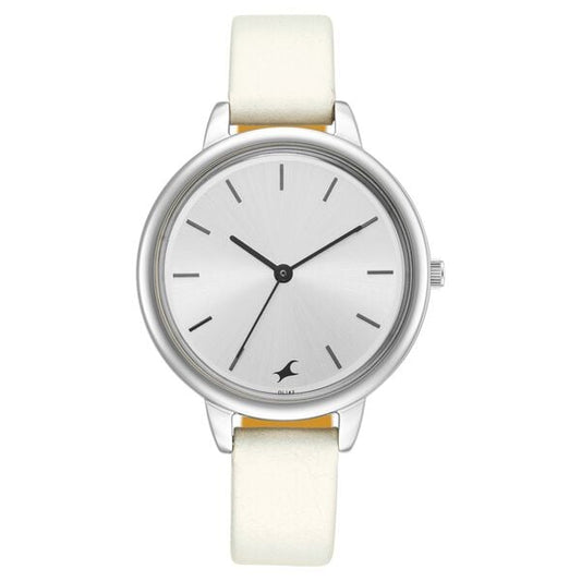 Fastrack 6234SL01 Quartz Analog Silver Dial Silver Leather Strap Women’s Watch