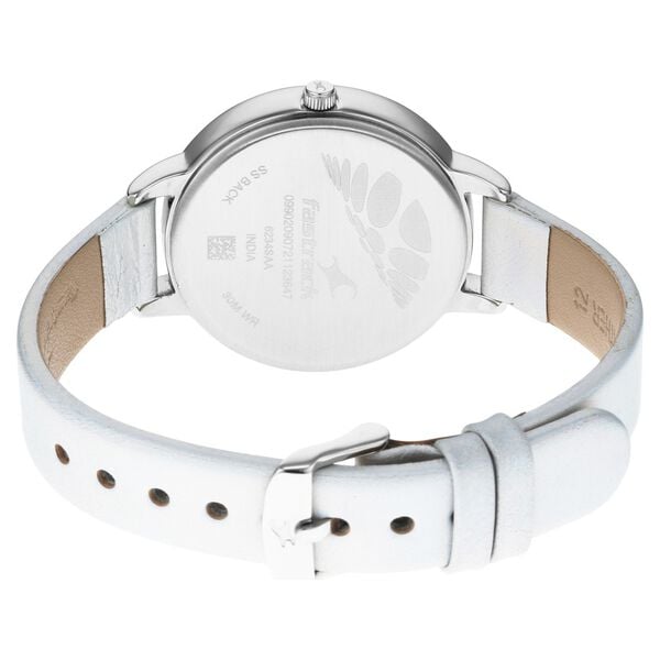 Fastrack 6234SL01 Quartz Analog Silver Dial Silver Leather Strap Women’s Watch