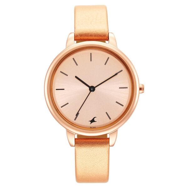 Fastrack NT6234WL01 front view rose-gold dial watch