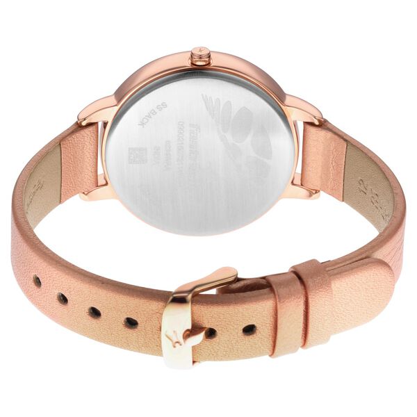 Fastrack 6234WL01 Women’s Glitch Rose-Gold Dial Quartz Watch with Rose-Gold Leather Strap