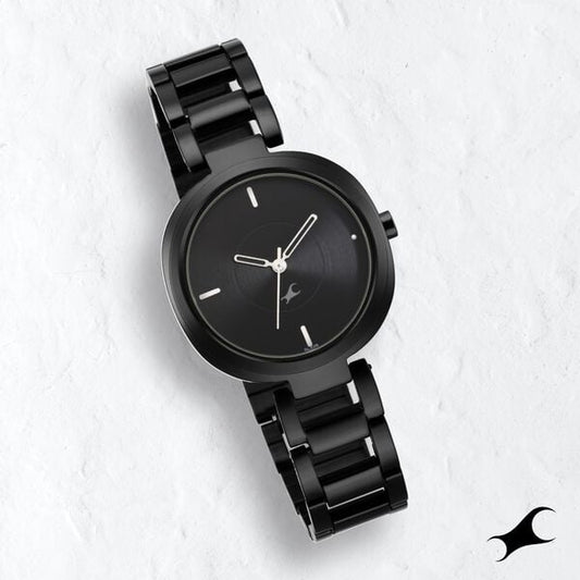 Fastrack 6247NM01 Stunners Quartz Analog Black Dial Black Metal Strap Women’s Watch