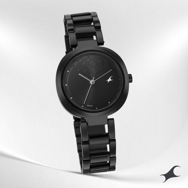 Fastrack NS6247NM02 black stainless steel strap close-up