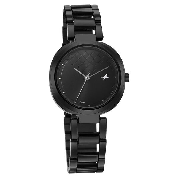 Fastrack 6247NM02 Analog Quartz Women Watch – Black Dial, Black Stainless Steel Strap, Stunners Casual Style