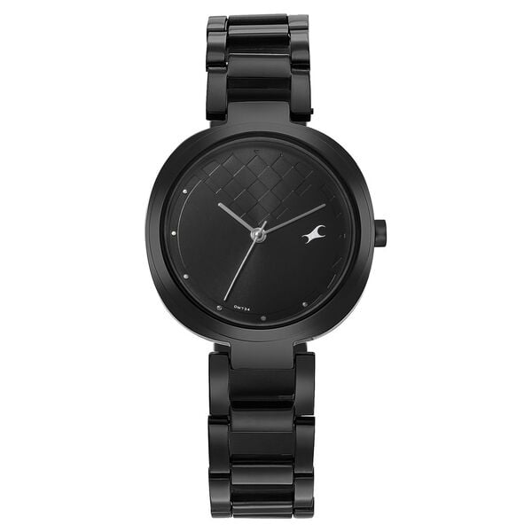 Fastrack NS6247NM02 women’s black-dial watch front view