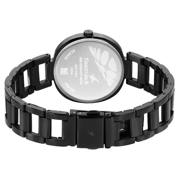 Fastrack 6247NM02 Stunners Women’s Black Dial Analog Watch with Black Stainless Steel Strap
