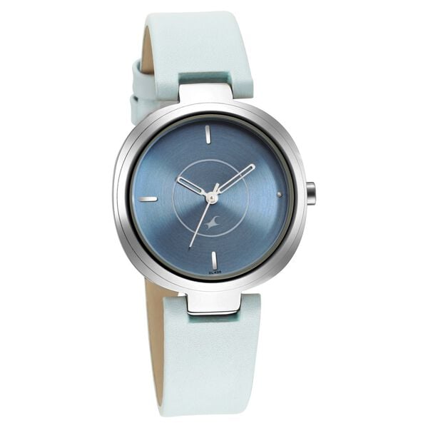 Fastrack 6247SL02 Analog Quartz Women Watch – Blue Dial, Blue Leather Strap, Casual Everyday Style