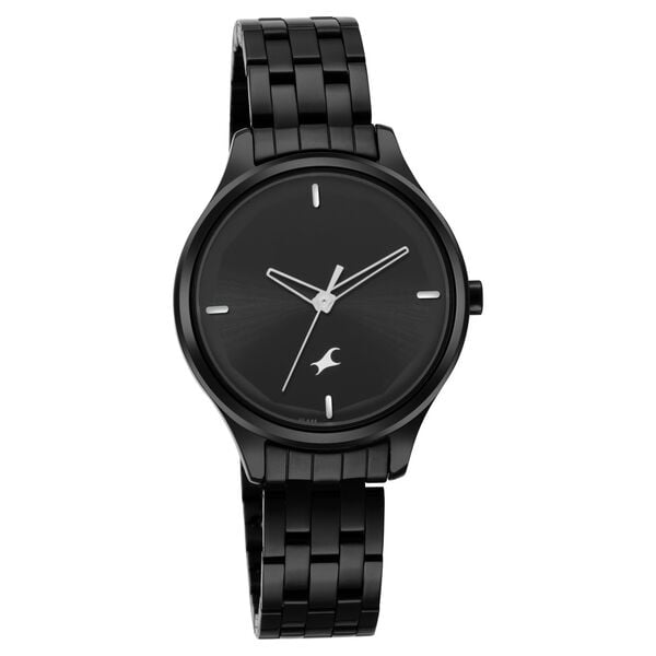 Fastrack 6248NM01 Analog Quartz Women Watch – Black Dial, Black Stainless Steel Metal Strap, Everyday Casual Style