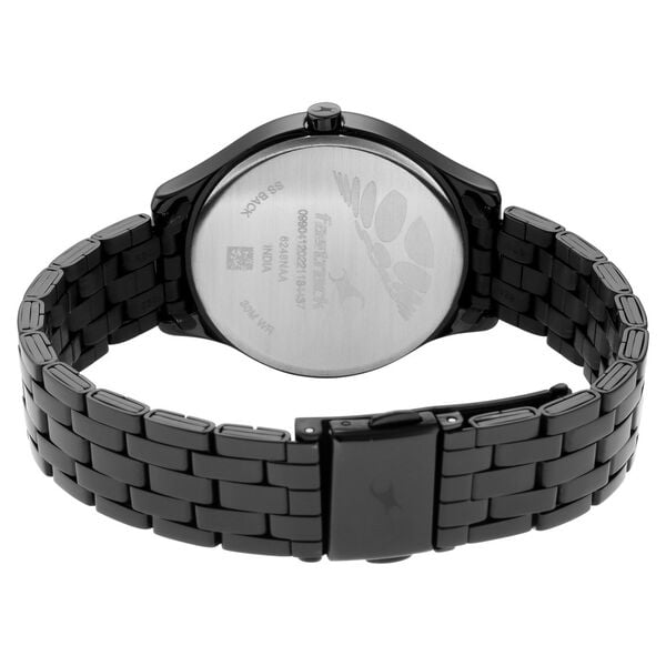 Fastrack 6248NM01 Analog Quartz Women Watch – Black Dial, Black Stainless Steel Metal Strap, Everyday Casual Style