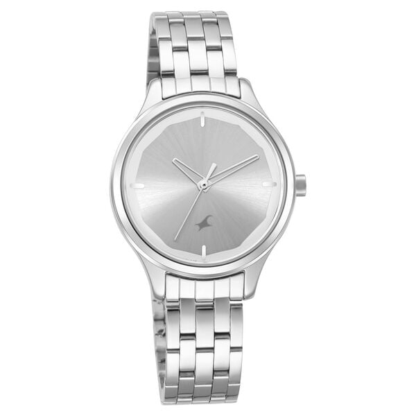 Fastrack 6248SM01 Analog Quartz Women Watch – Silver Dial, Silver Stainless Steel Strap, Casual Everyday Style