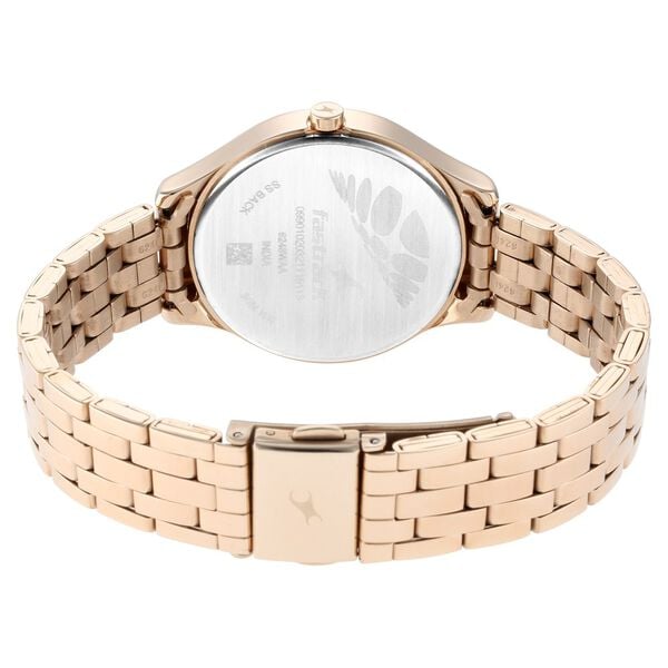 Fastrack 6248WM01 Quartz Analog Rose Gold Dial Metal Strap Women’s Watch