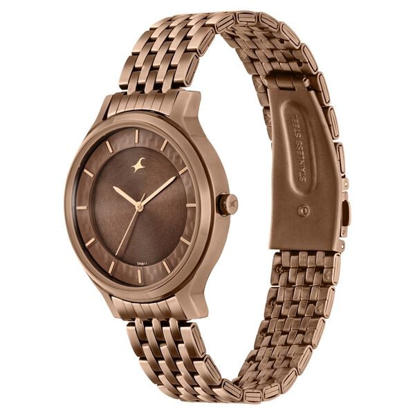 Fastrack 6292QM01 Quartz Analog Brown Dial Stainless Steel Strap Women’s Watch