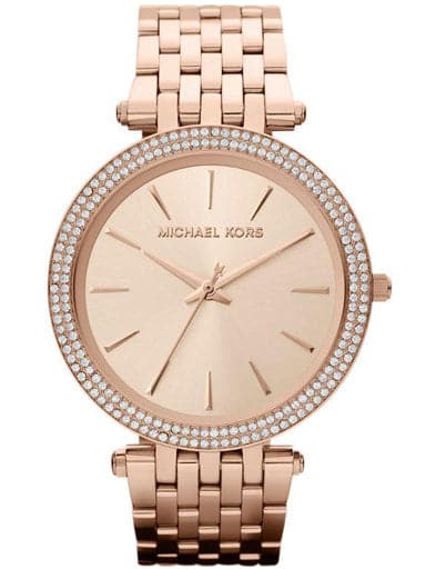 Michael Kors MK3192I Darci Quartz Rose Gold Dial Crystal Bezel Stainless Steel Women's Watch