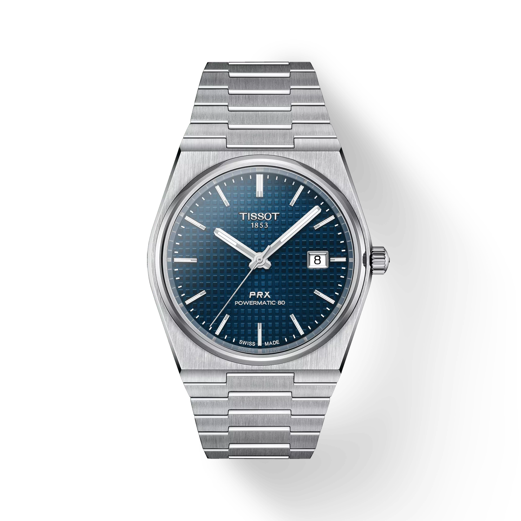 Tissot T1374071104100 PRX Powermatic 80 Blue Dial Stainless Steel Band Men Analog Automatic 40 mm Swiss Made