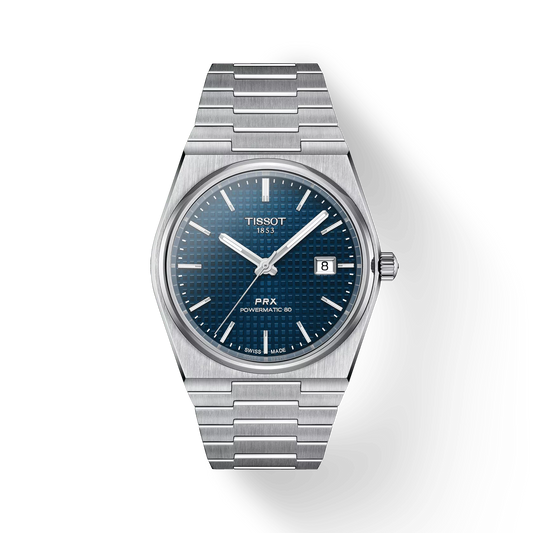 Tissot T1374071104100 PRX Powermatic 80 Blue Dial Stainless Steel Band Men Analog Automatic 40 mm Swiss Made