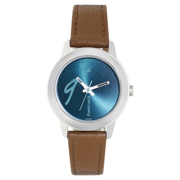 Fastrack 68008SL05 Quartz Analog Green Dial Brown Leather Strap Women’s Watch