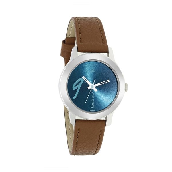 Fastrack 68008SL05 Quartz Analog Green Dial Brown Leather Strap Women’s Watch
