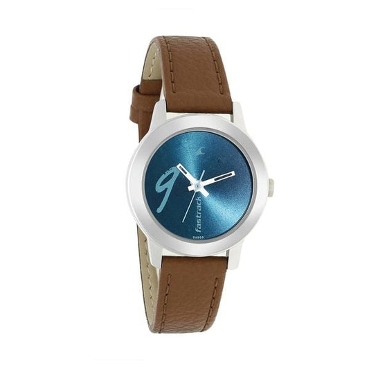 Fastrack 68008SL05 Quartz Analog Green Dial Brown Leather Strap Women’s Watch