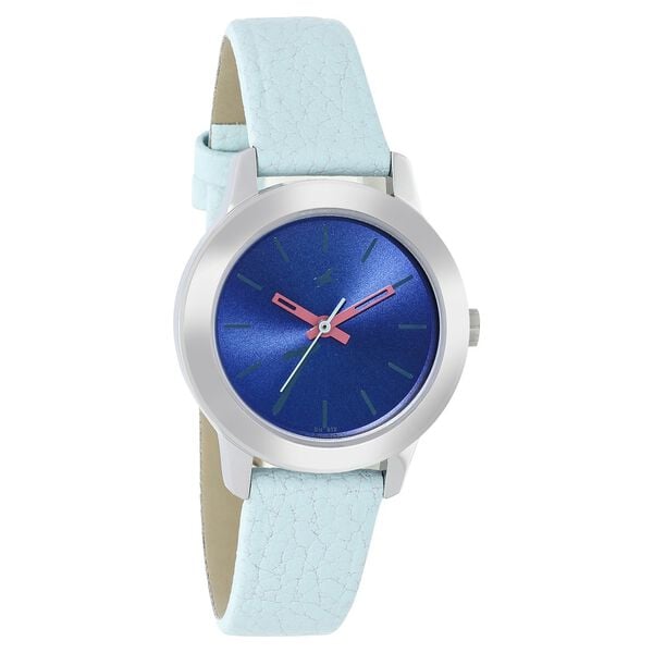Fastrack 68008SL07 Quartz Analog Blue Dial Blue Leather Strap Women’s Watch