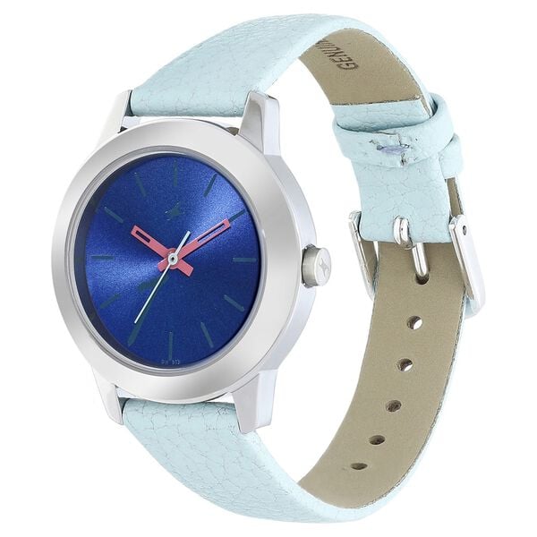 Fastrack 68008SL07 Quartz Analog Blue Dial Blue Leather Strap Women’s Watch