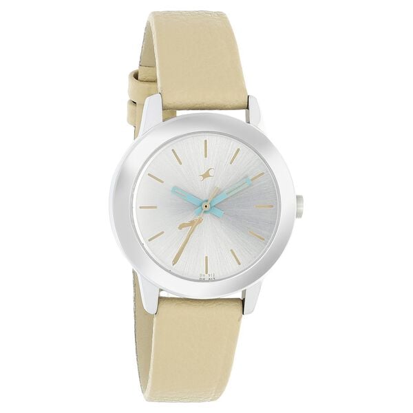 Fastrack 68008SL08 Tropical Waters White Dial Leather Strap Watch