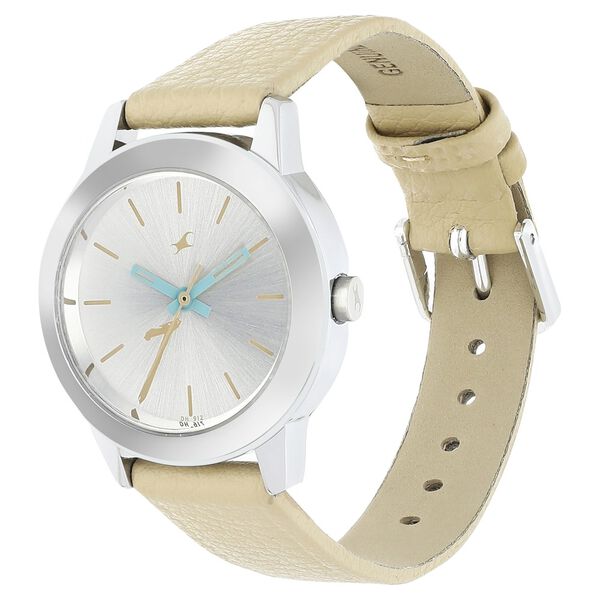 Fastrack 68008SL08 Tropical Waters White Dial Leather Strap Watch