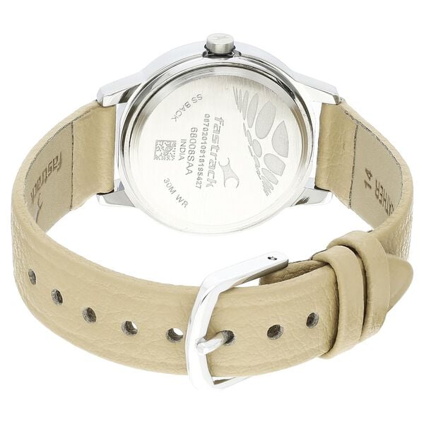 Fastrack 68008SL08 Tropical Waters White Dial Leather Strap Watch