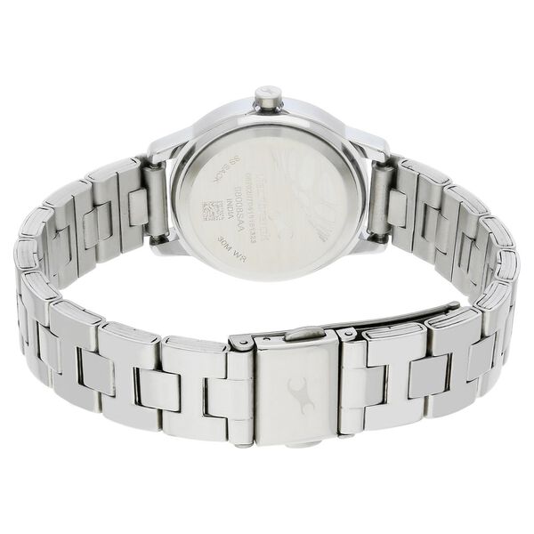 Fastrack 68008SM03 Quartz Analog Women’s Watch | Blue Dial | Silver Stainless Steel Bracelet | Round Case | Mineral Glass | 24-Month Warranty