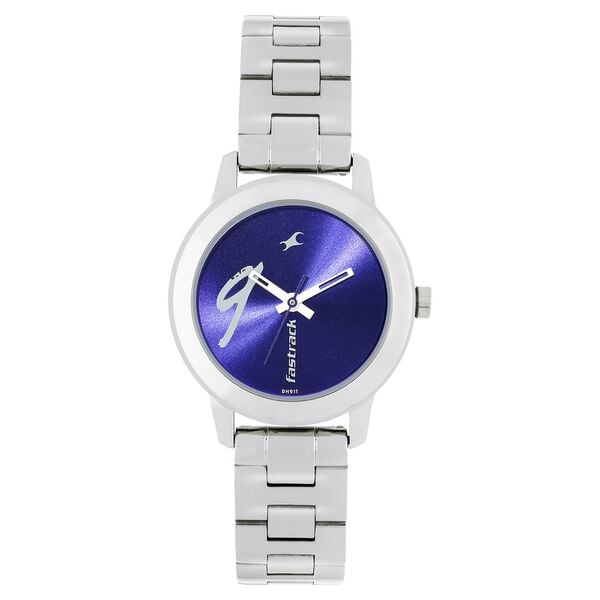 Fastrack 68008SM04 Quartz Analog Blue Dial Silver Stainless Steel Strap Women’s Watch