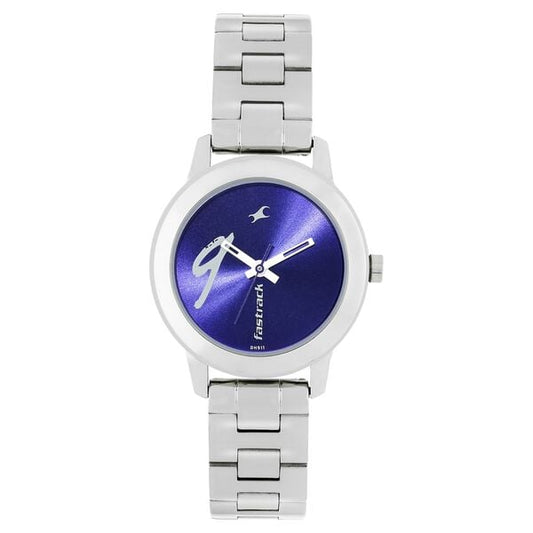 Fastrack 68008SM04 Quartz Analog Blue Dial Silver Stainless Steel Strap Women’s Watch