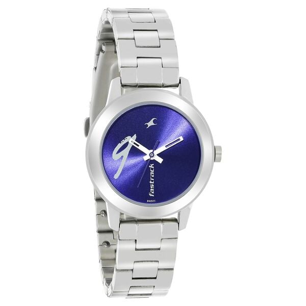 Fastrack 68008SM04 Quartz Analog Blue Dial Silver Stainless Steel Strap Women’s Watch