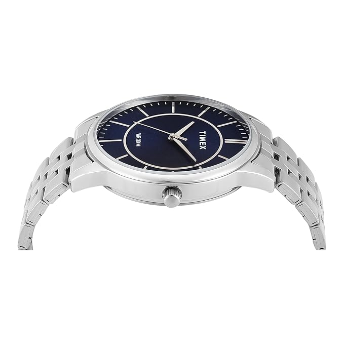 Timex TWTG12102 Men’s Blue Dial Analog Watch with Stainless Steel Strap