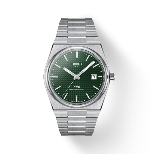 Tissot T1374071109100 Men Analog Automatic Watch with Green Dial & Stainless Steel Bracelet
