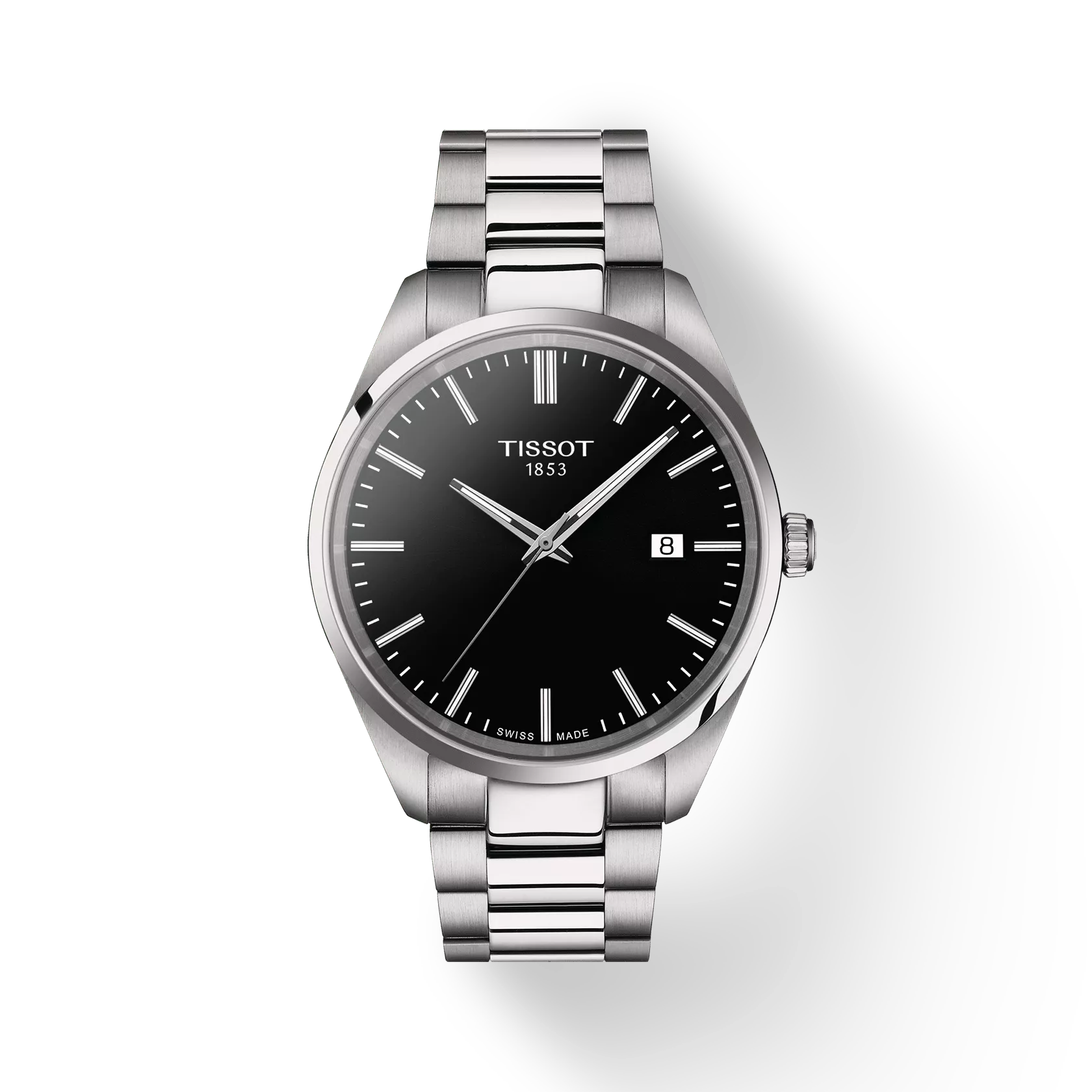 Tissot T1504101105100 PR 100 Swiss Quartz Analog Black Dial 40mm Stainless Steel Case Stainless Steel Bracelet Male Watch