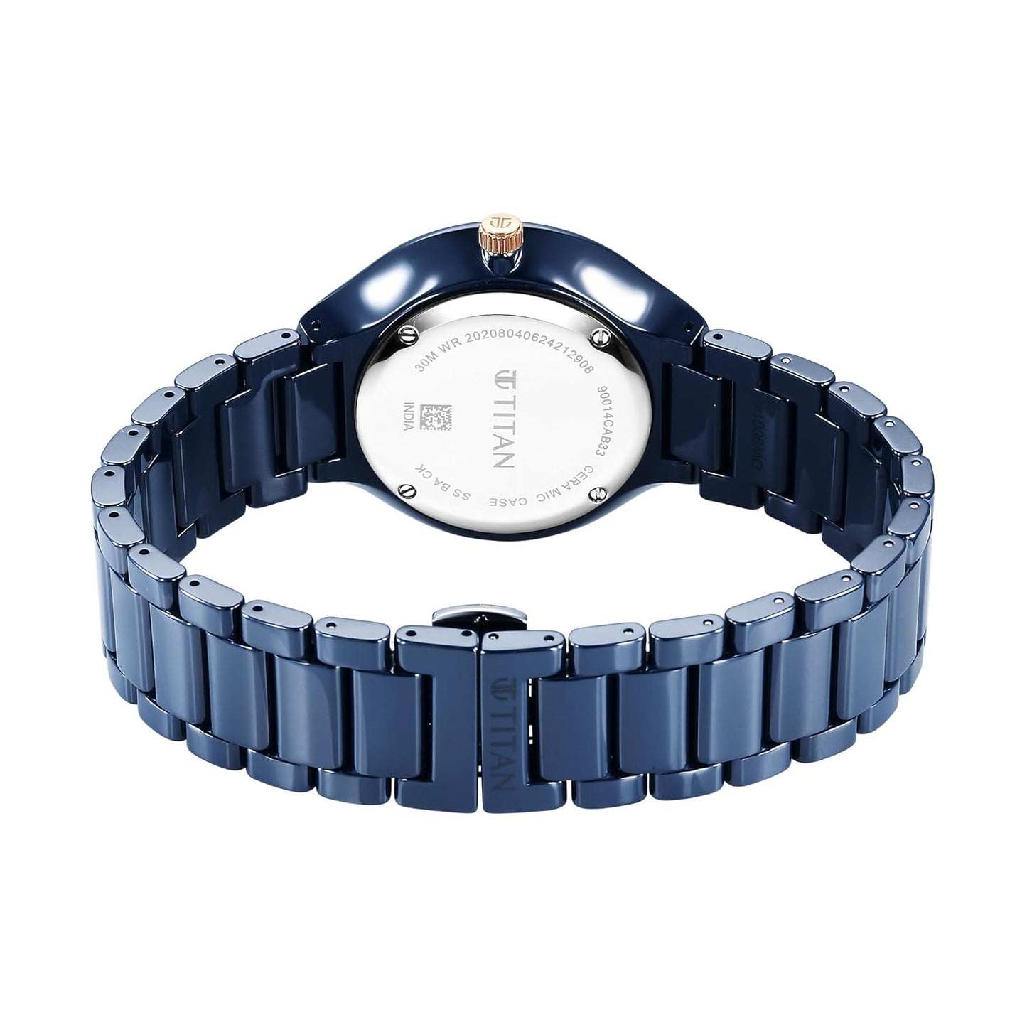 Titan 90014KC04 Regalia Ceramics Quartz Analog Blue Dial Blue Ceramic Men's Watch