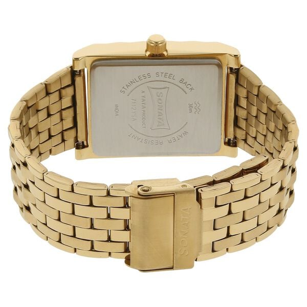 Sonata 7112YM03 Men Quartz Analog Silver Dial Stainless Steel Bracelet Watch