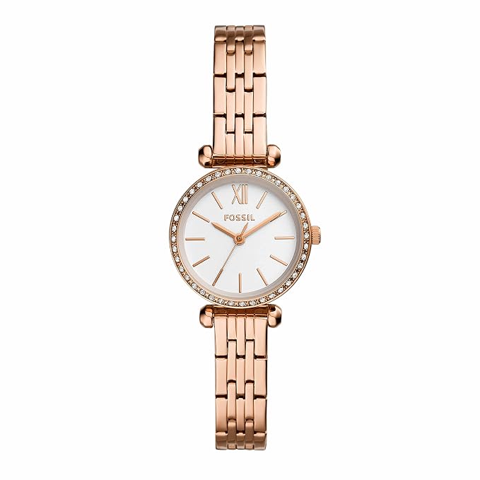 Fossil BQ3502I Tillie Mini Women’s White Dial Rose Gold Stainless Steel Watch