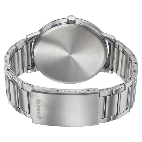 Sonata 7131SM01 Quartz Analog Blue Dial Men’s Watch with Silver Stainless Steel Strap