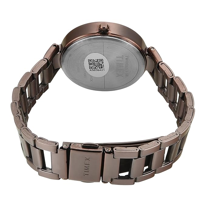 Timex TW000X272 Women’s Brown Dial Analog Watch with Stainless Steel Strap