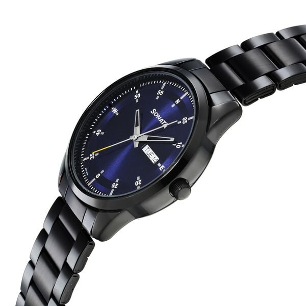 Sonata 7146NM01 Men’s Blue Dial Stainless Steel Analog Quartz Watch