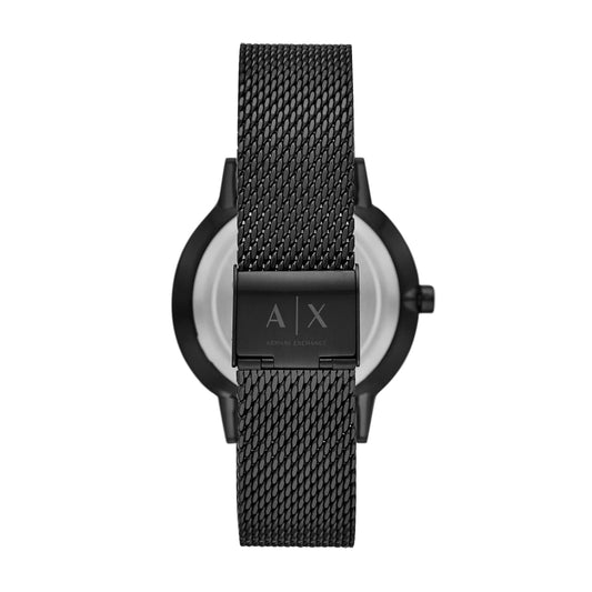 Armani Exchange AX2716I Men's Quartz Multifunction Watch Black Sunray Dial Black Stainless Steel Mesh Bracelet