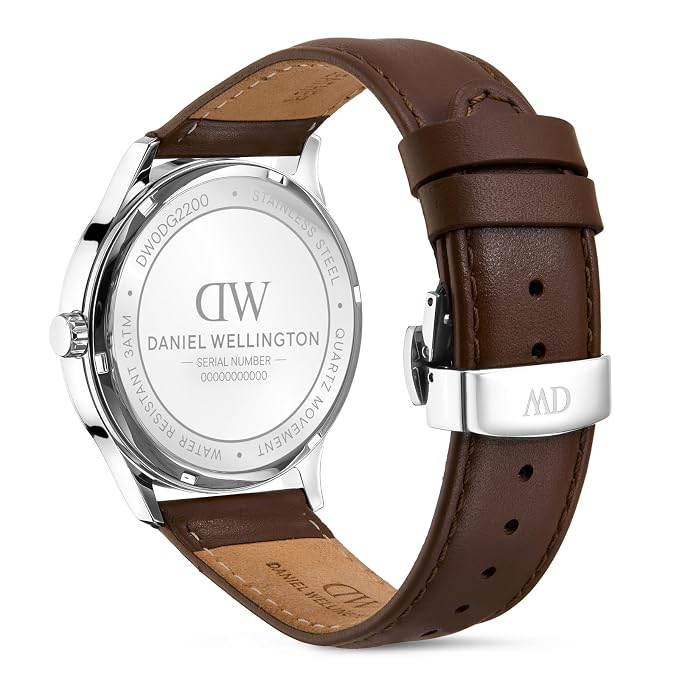 Daniel Wellington DW0DG2200 Black Dial Men's Brown Leather Analog Watch